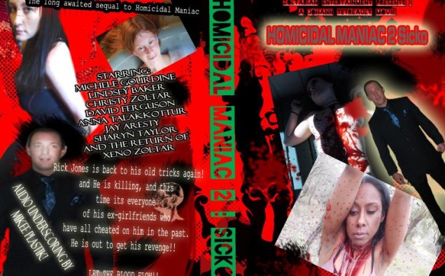 Product Packaging for Homicidal Maniac 2: Sicko. Featuring Audio Underscoring by Mikee Plastik.