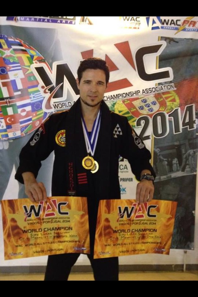 Lucas Sullivan right after he won his 2 Gold Medals in Portuagal at the (WAC) World All Styles Championship.