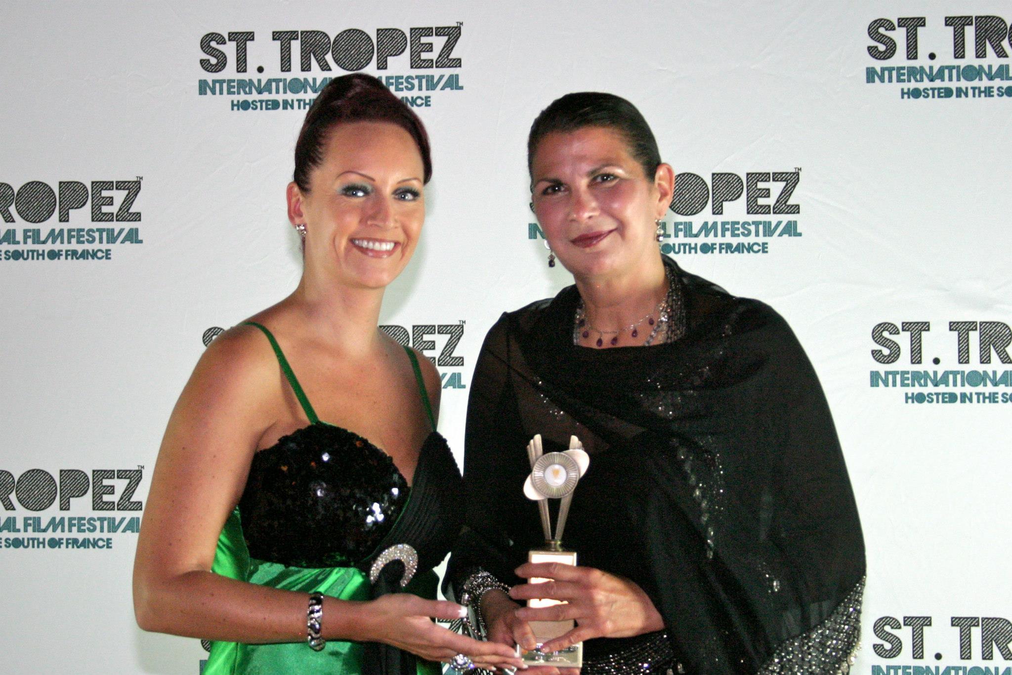 Accepting the award for best supporting actress in France.