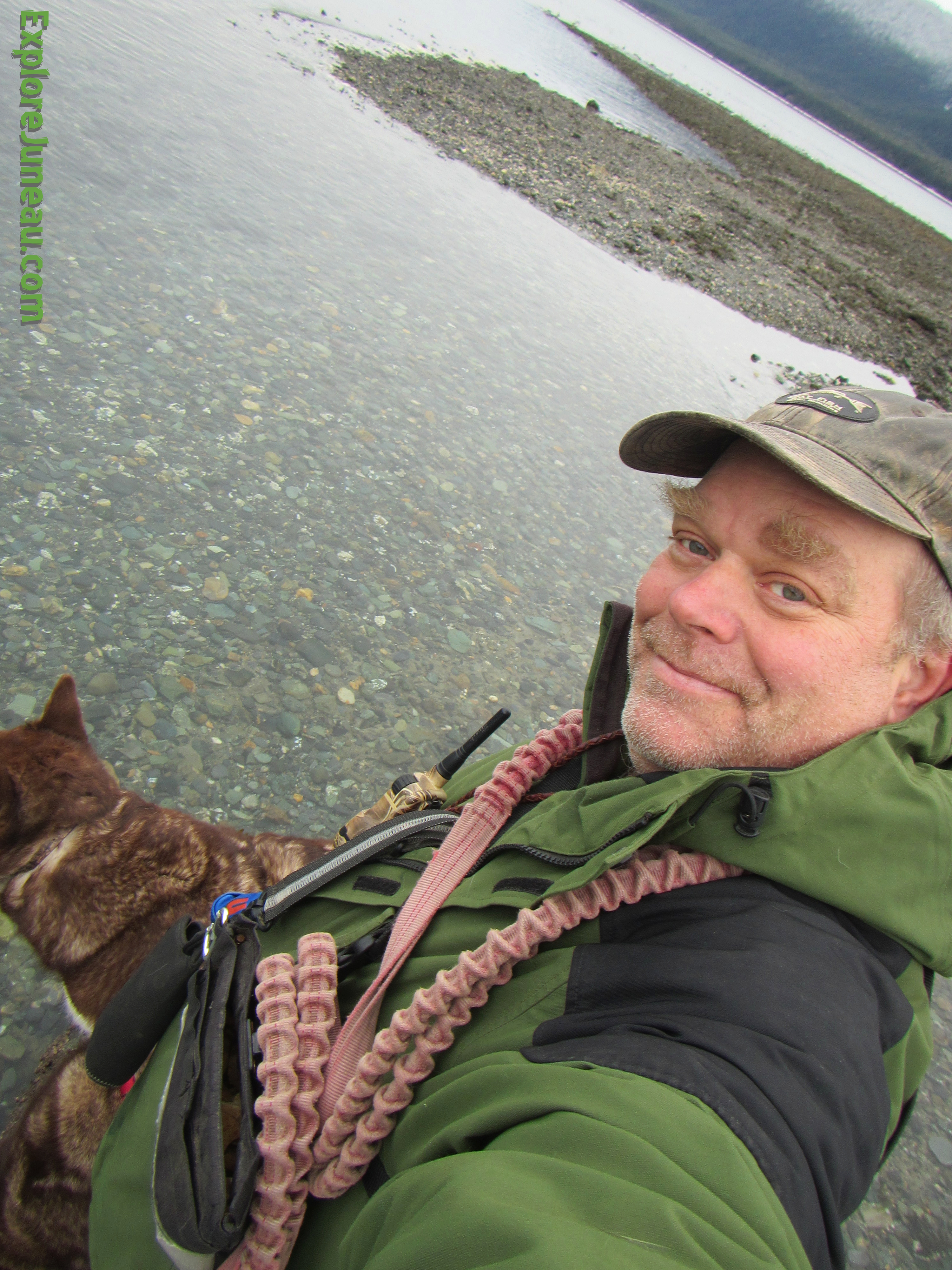 Russell Josh Peterson with Skadi & Freya @ Sheep Creek, Juneau, Alaska 2015