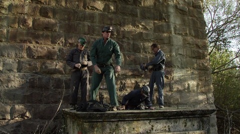 Shawn Parsons, Walton Goggins, Jeff Fahey, and Justin Welborn in Justified