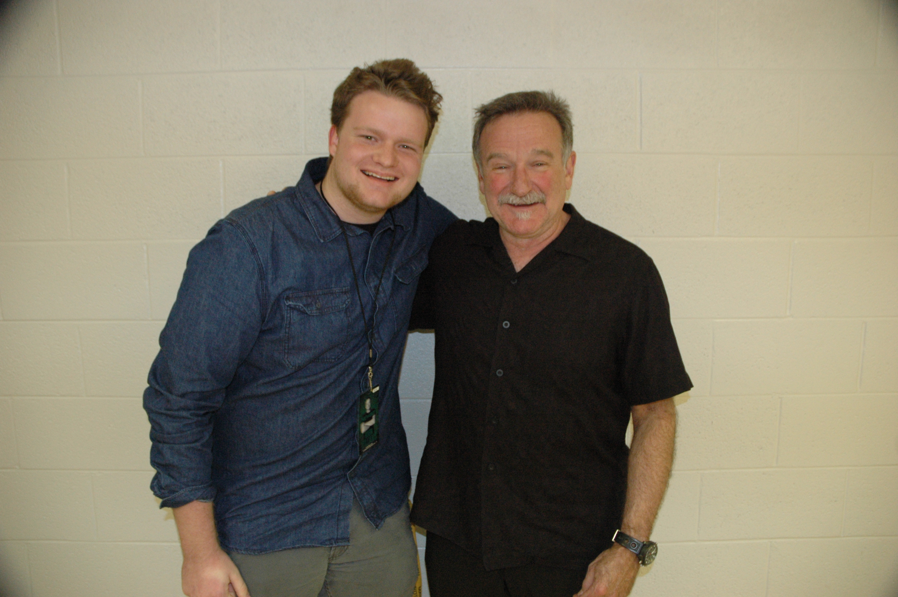 Jesse Robinson and Robin Williams, backstage after comedy show in Norfolk, VA. Jan.2013