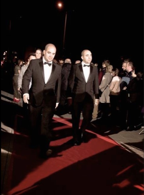 Rhys Horler and Gerald Horler at BAFTA Awards Red Carpet Live 2014