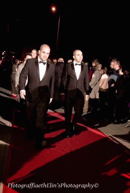 Rhys Horler and Gerald Horler on the Red Carpet at BAFTA Cymru 2014