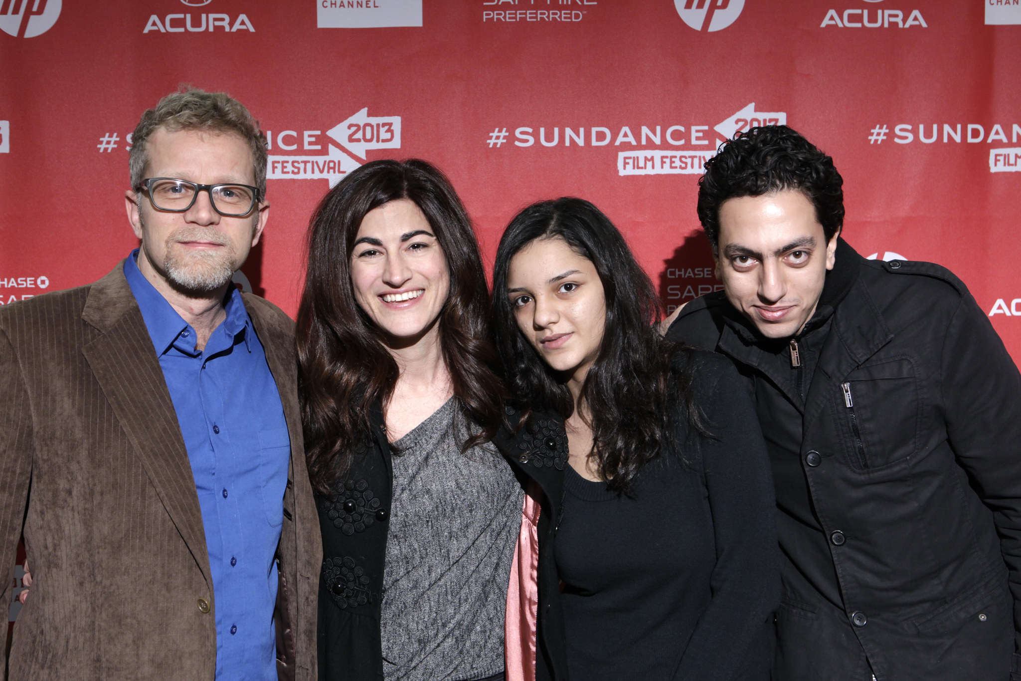 Jehane Noujaim, Natalie Cass, Sanaa Seif and Ahmed Barbary at event of Al midan (2013)