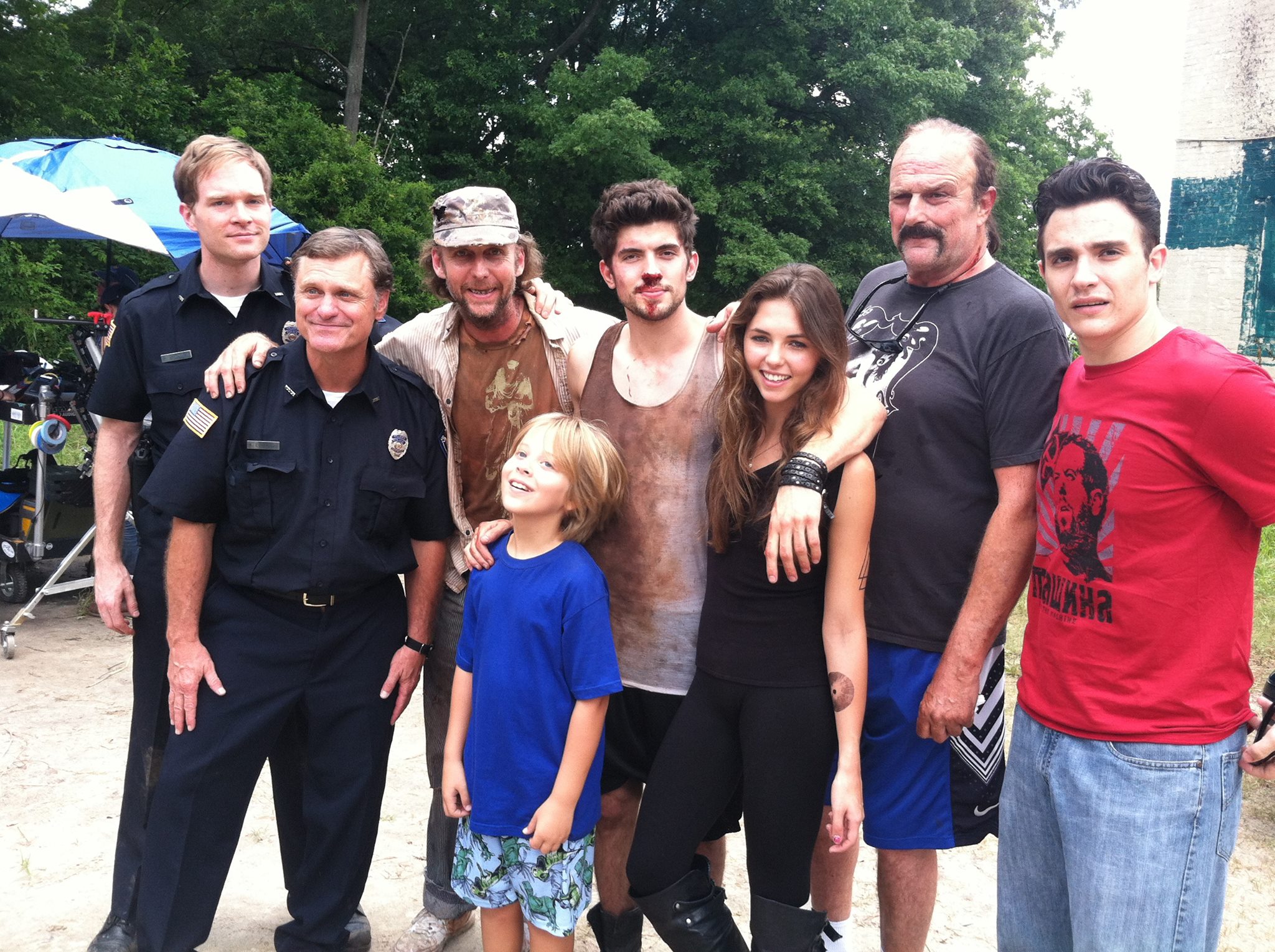 Jayson Warner Smith as Mickey in Heavy Water with (L to R) Mark Knapp, Alex Van, Wes Watson, Carter Jenkins, Sidney Allison, Jake 