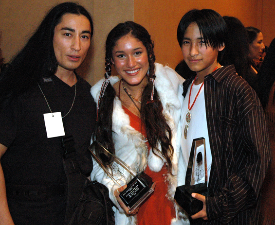 FAITA Awards with Actress Q'orianka Kilcher & World Champion Hoop dancer & original Cirque Du Soleil TOTEM Hoop dancer Nakotah LaRance