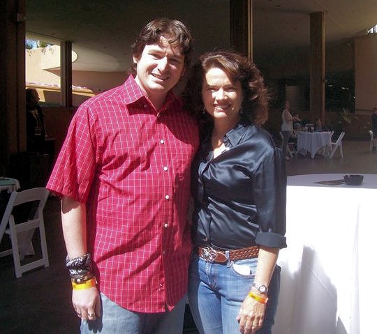 Heather Langenkamp and Shawn Lecrone, filming the documentary, I AM NANCY, Los Angeles, CA