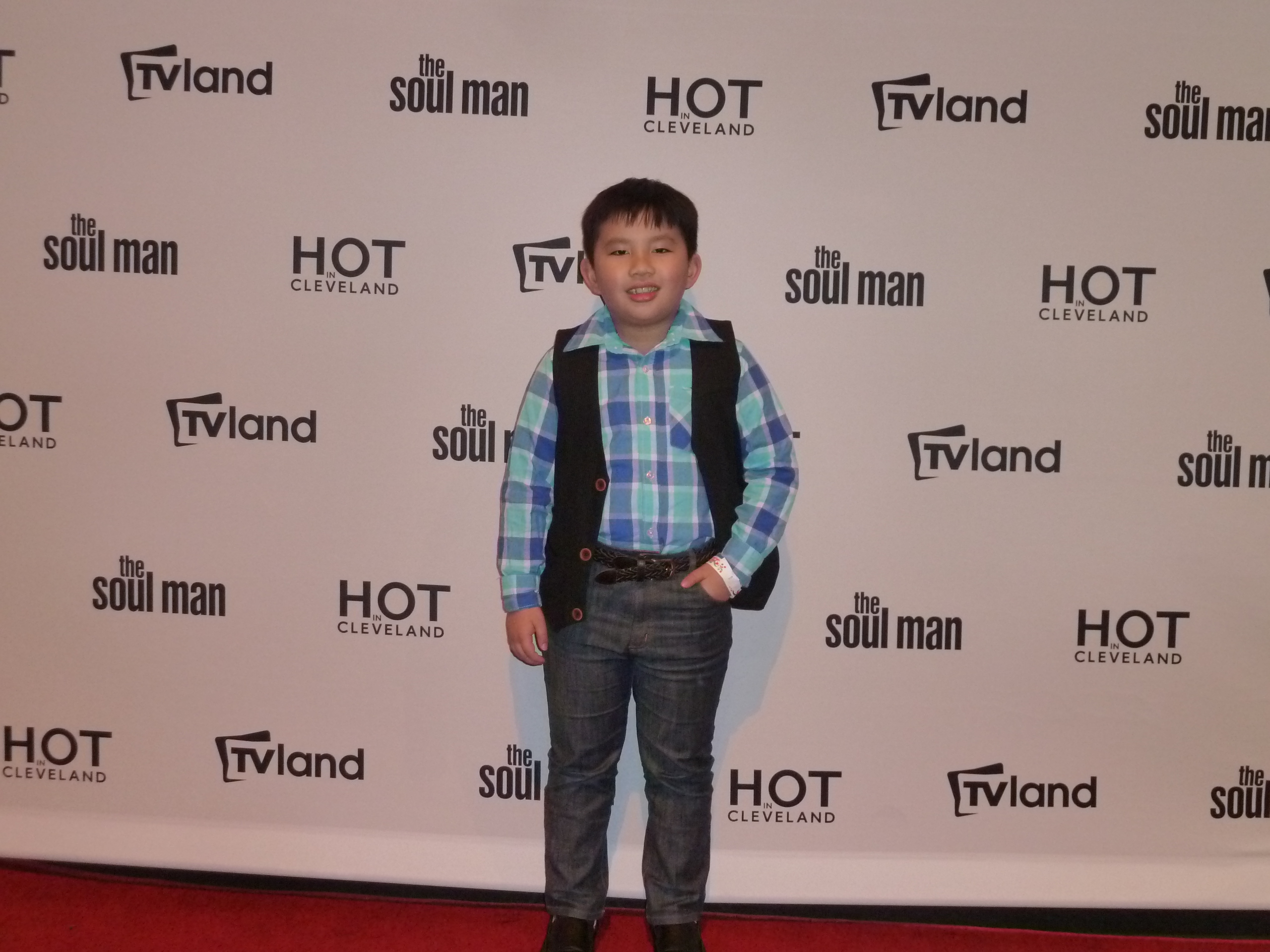 Albert Tsai on the red carpet of Hot In Cleveland Season 5 Premiere (March 26, 2014)