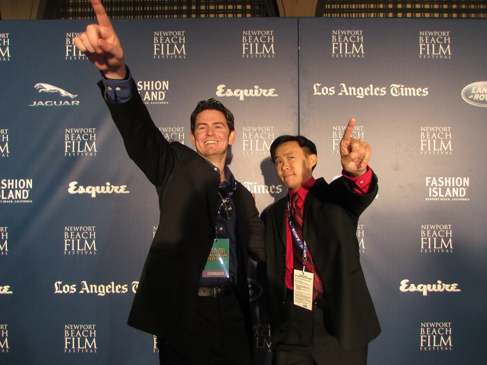 George Brietigam and Director Josh Hoh on the red carpet of the Newport Beach Film Festival