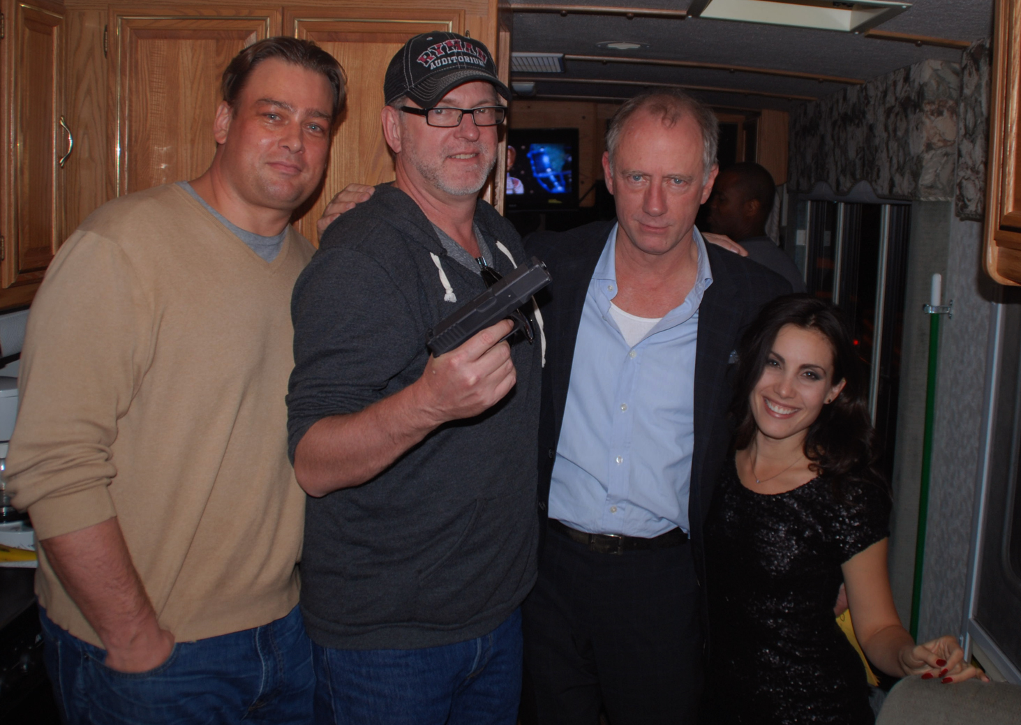 Executive Producer Robbert de Klerk on the set of 'This Last Lonely Place' with writer/director Steve Anderson and stars Xander Berkeley and Carly Pope