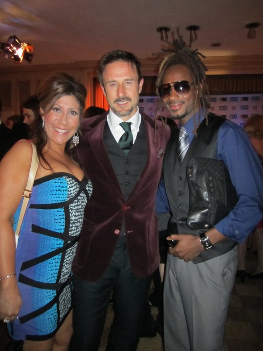 Photo: Leslie Magos, Dir of Ops for DRAWOH LLEWMORC Omnimedia, Actor David Arquett & Howard Nelson Cromwell, On-Air Host/T.V. Personality of Being Fabulous Rocks! Television Program/President of DRAWOH LLEWMORC Omnimedia @ White House Correspondence