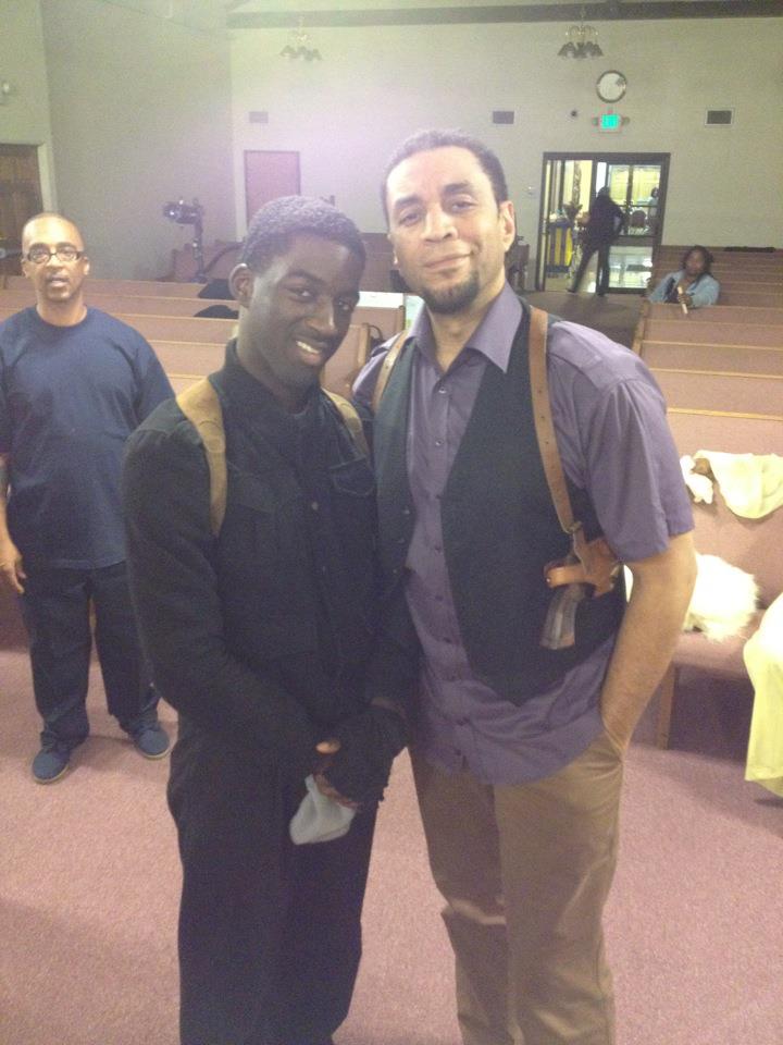 me and Harry Lennix on set of 