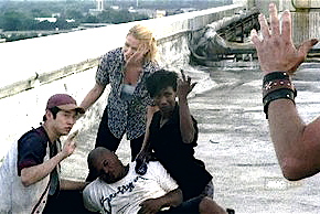 The Walking Dead, Glenn (Steven Yeun), Andrea (Lauren Holden), T-Dog (IronE Singleton), and Jacqui (Jeryl Prescott Sales)