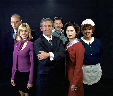 Still of Timothy Bottoms, John D'Aquino, Kurt Fuller, Kristen Miller, Carrie Quinn Dolin and Marcia Wallace in That's My Bush! (2001)