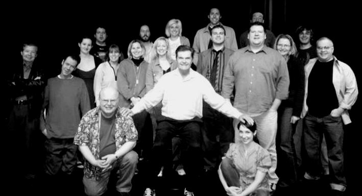 Dale, standing to Fred Willard's left was a writer and performer in Willard's live comedy troupe The Mohos (2006 to 2008).