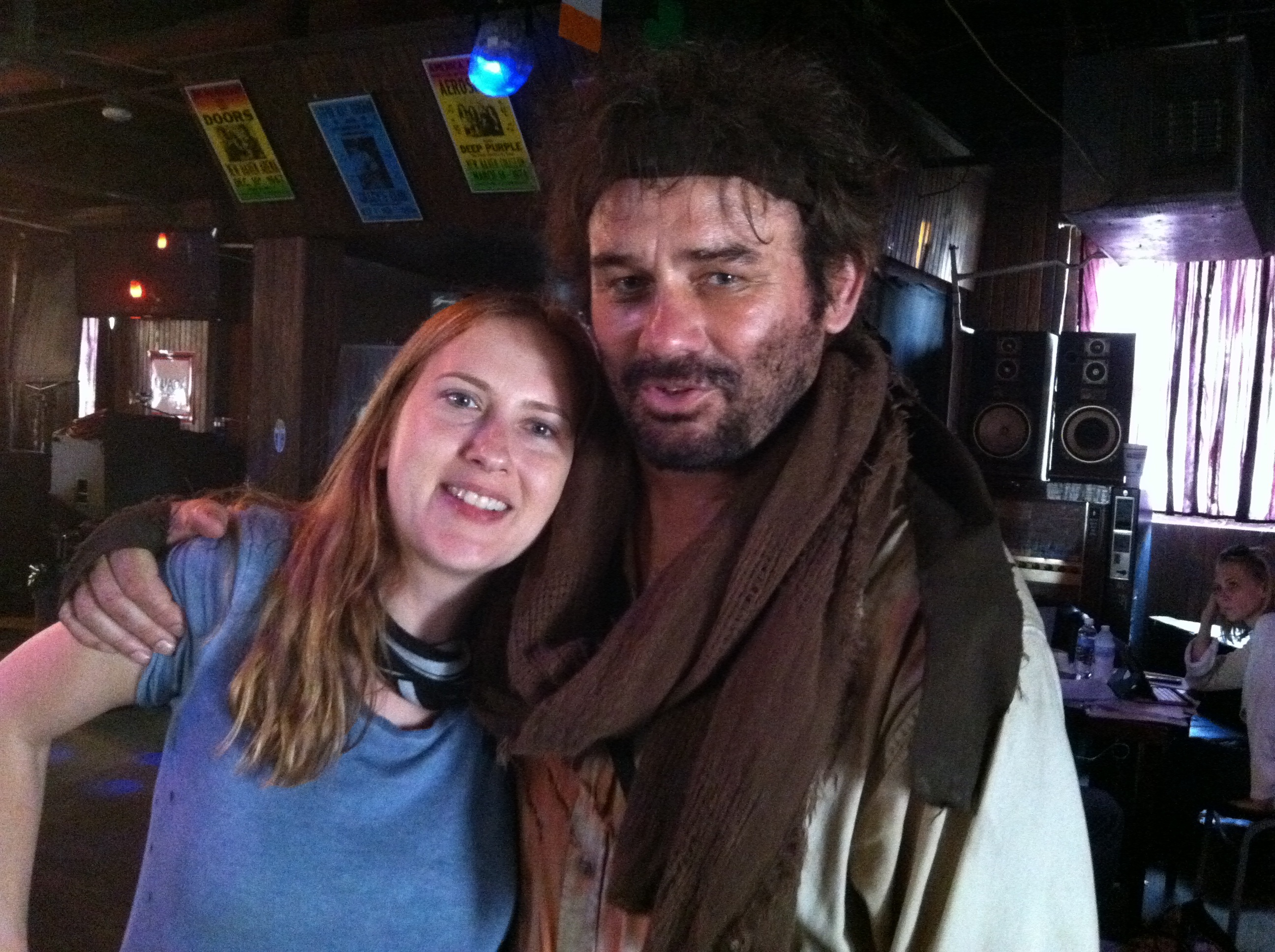 Rebecca Chulew and Richard Tyson on the set of The Sector.