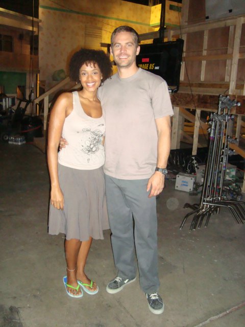 With Paul Walker on the set. Fast Five