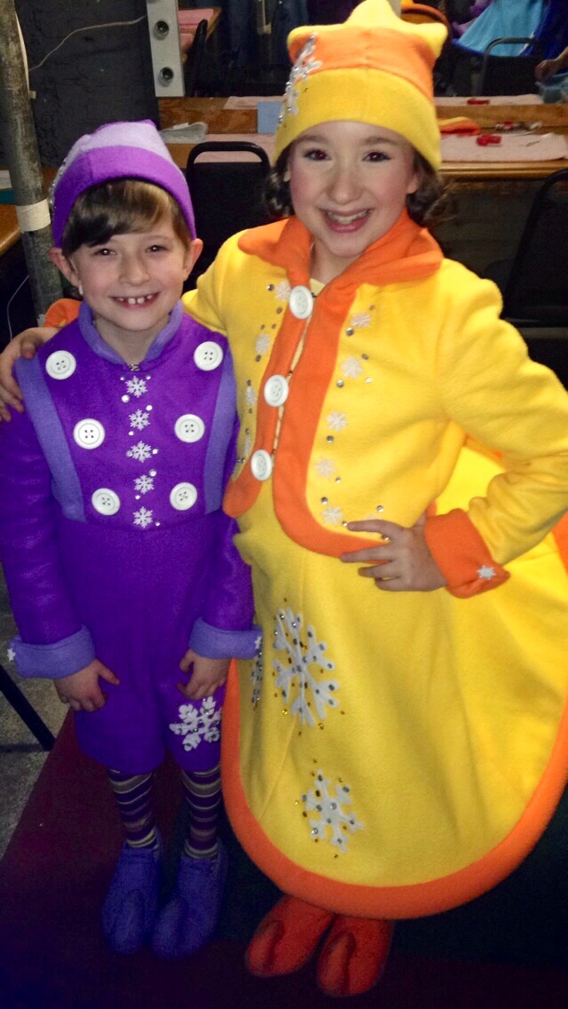 Grace and Corbin backstage during ELF at the Arkansas Repertory Theatre