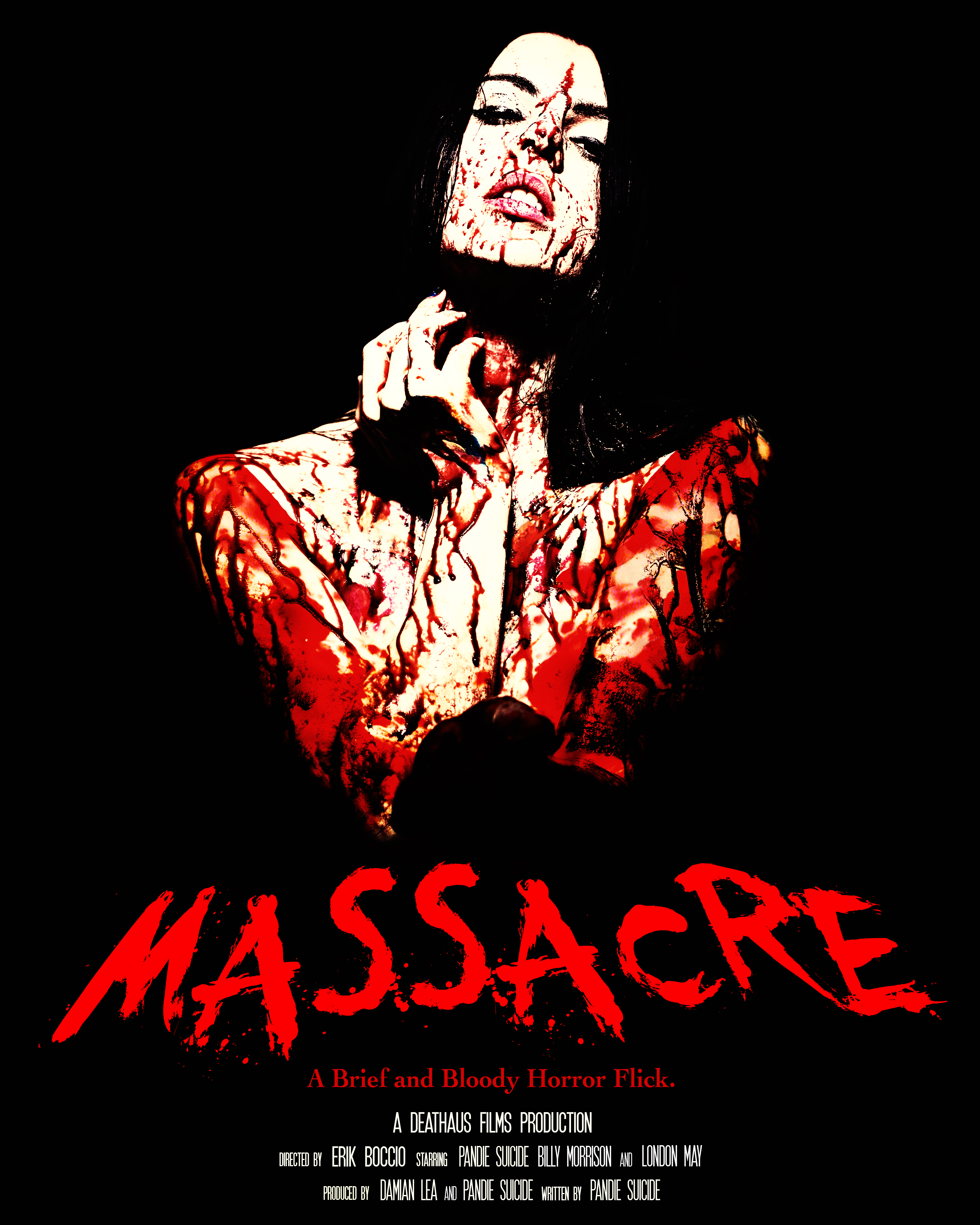 Pandie Suicide on the poster for MASSACRE, directed by Erik Boccio