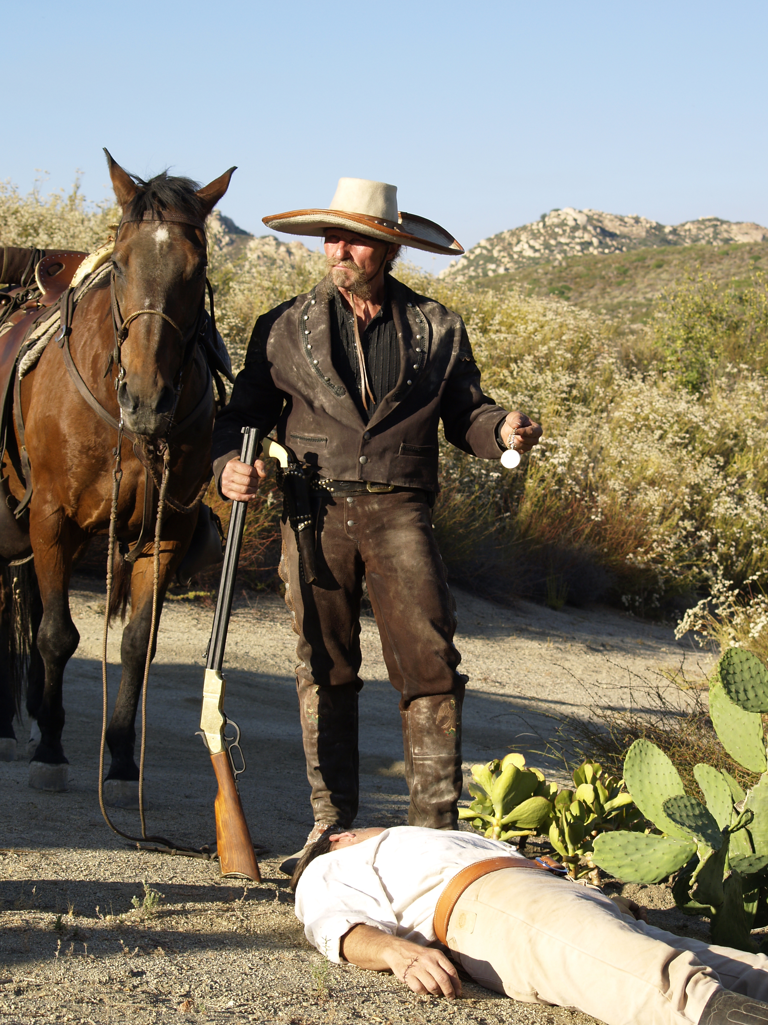 photo shoot for Book Cover for CAMPO THE FORGOTTEN GUNFIGHT