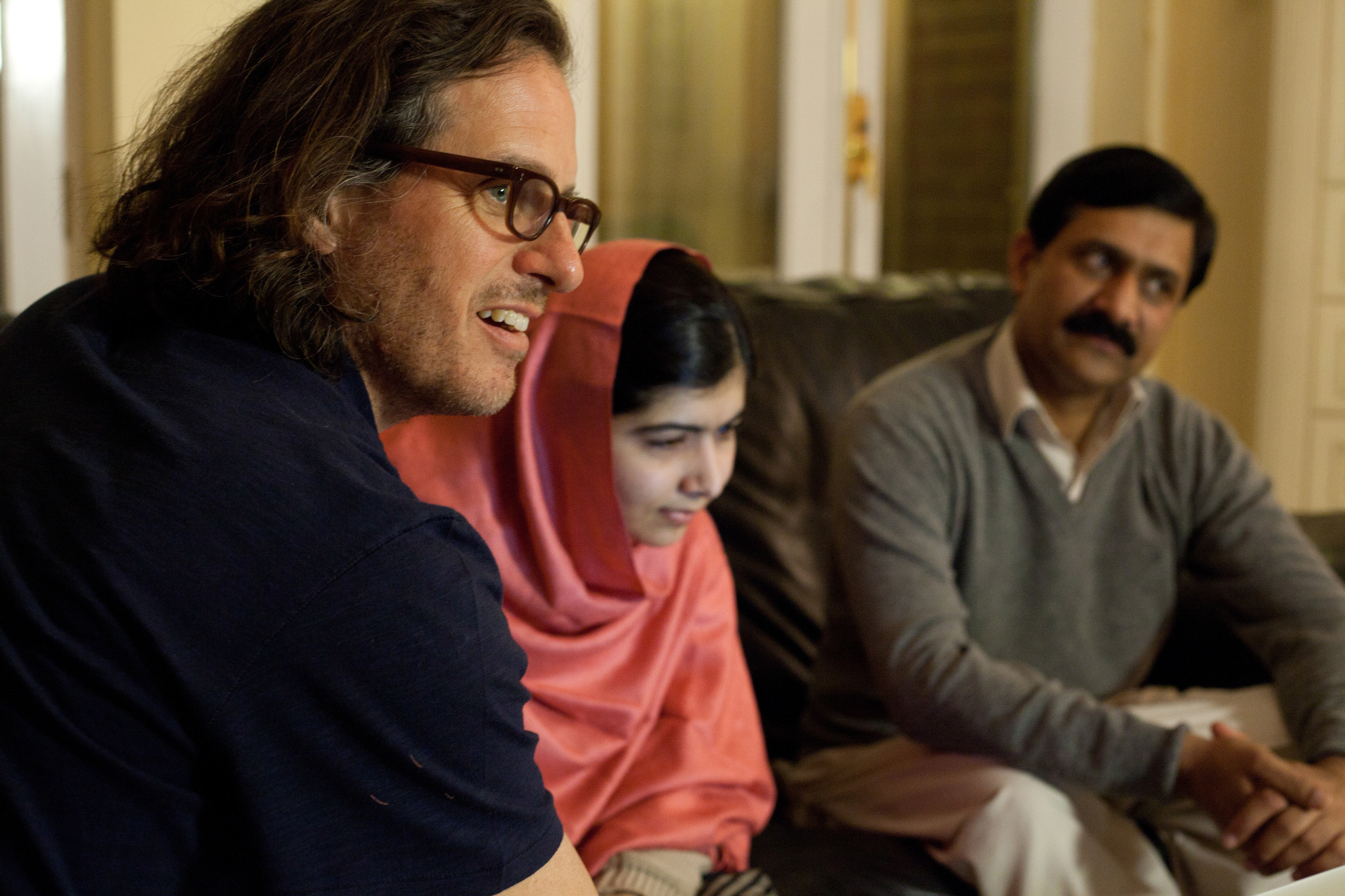 Still of Davis Guggenheim and Malala Yousafzai in He Named Me Malala (2015)