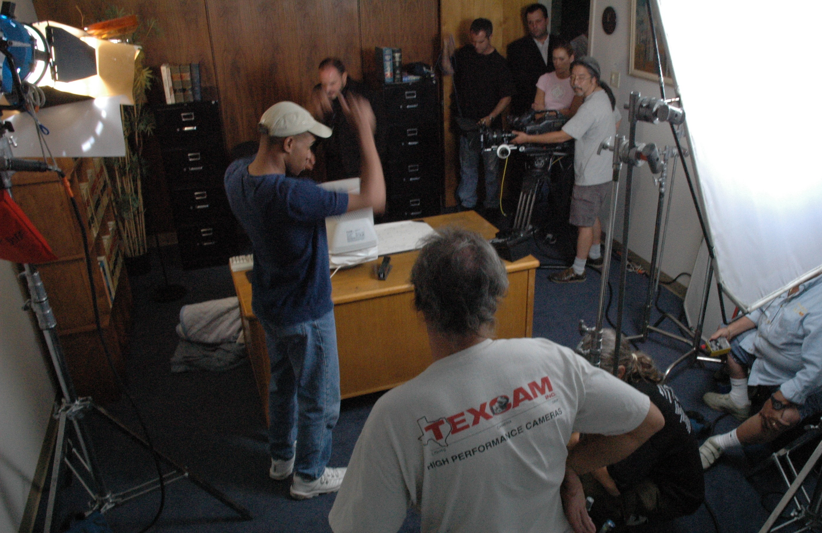 Director/Writer Kent Faulcon demonstrates a move for the crew for an upcoming action sequence.