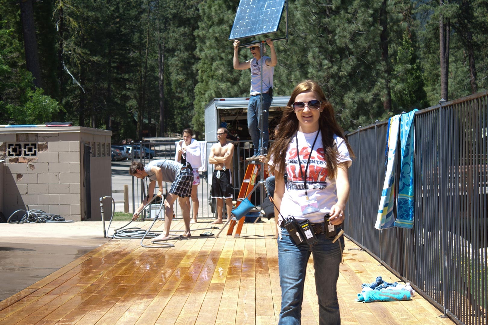 Kendra Mae on the set of Camp (2013)