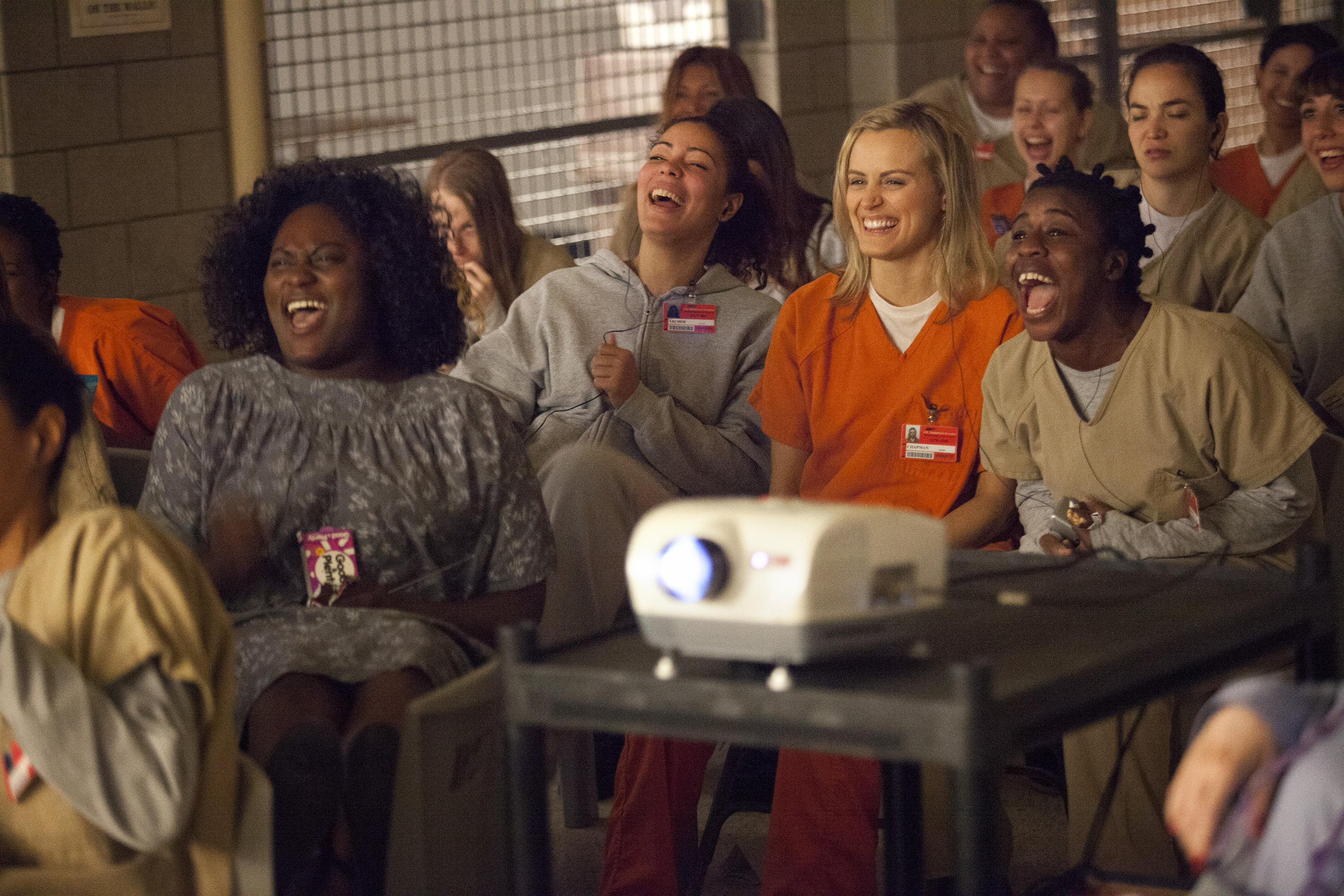 Still of Taylor Schilling, Uzo Aduba and Danielle Brooks in Orange Is the New Black (2013)