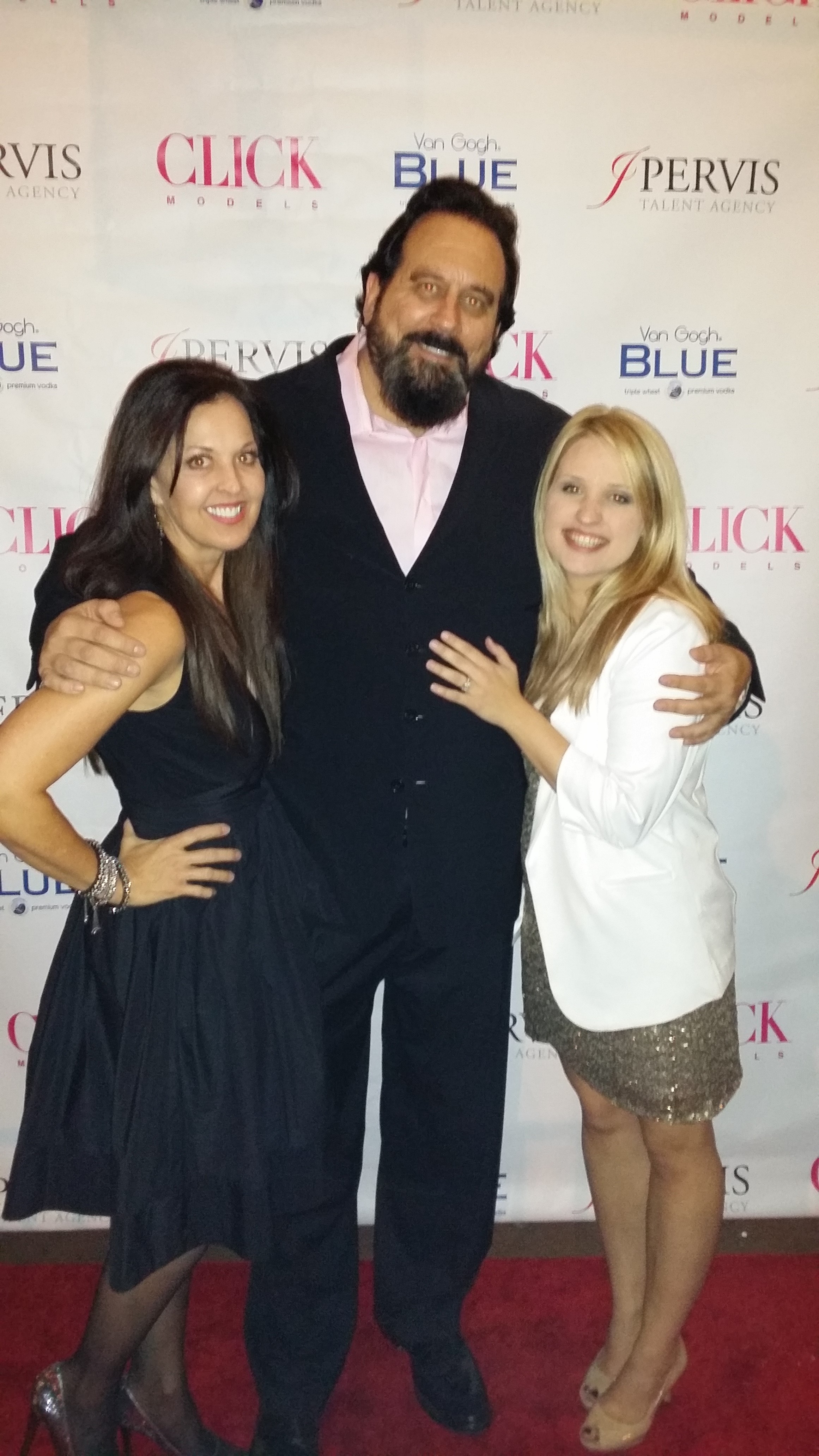 BIG JOHN KAP ON THE RED CARPET WITH HIS SUPER AGENTS JOY AND JAYME PERVIS.