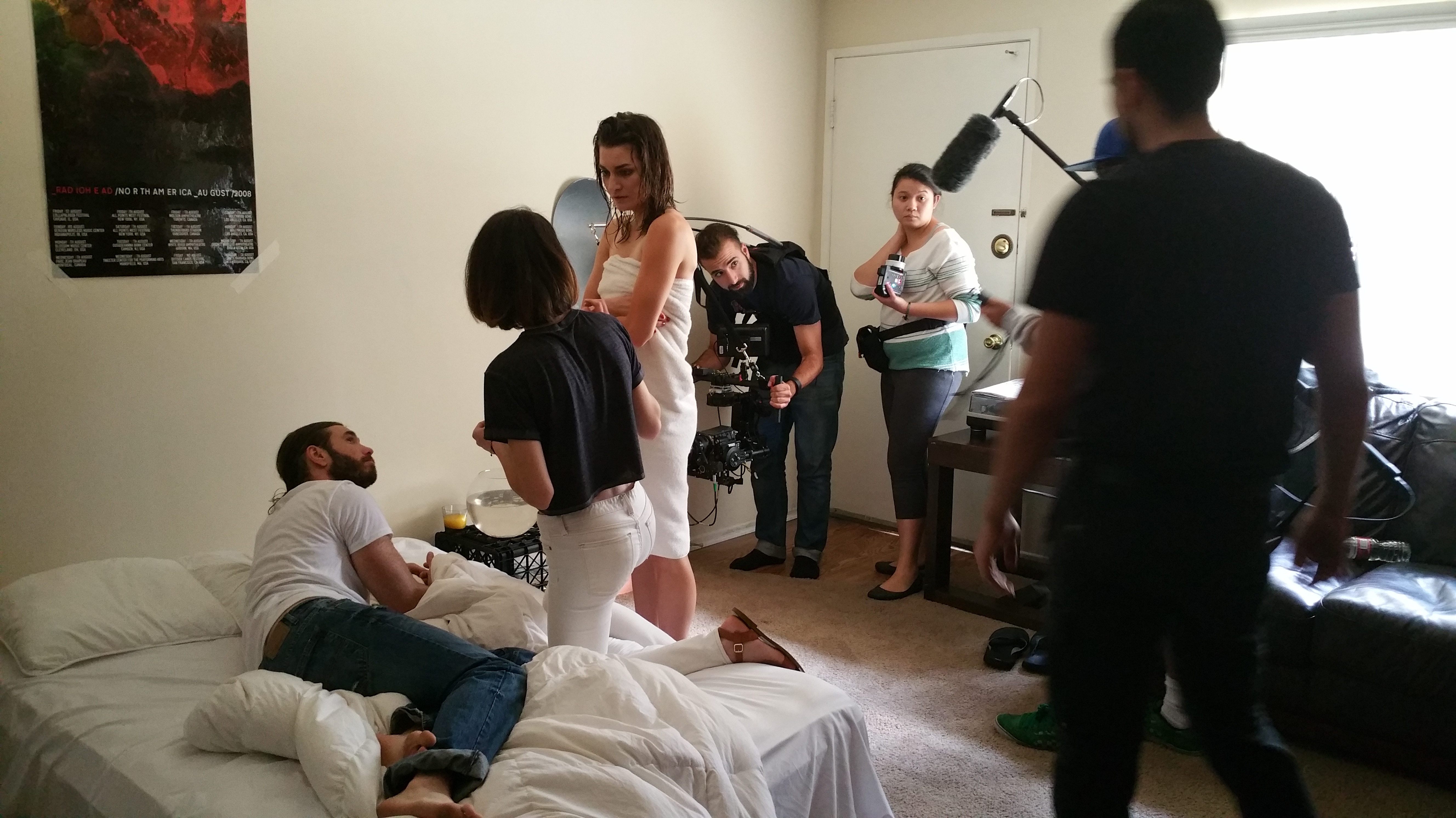Behind the scenes on the film set of the short drama 