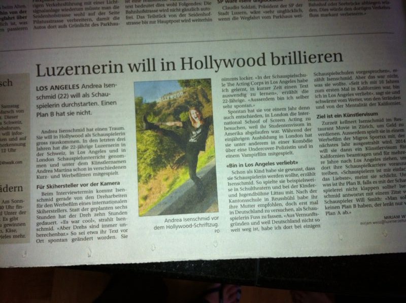 Newspaper Article (Lucerne, Switzerland) - Oct.2013