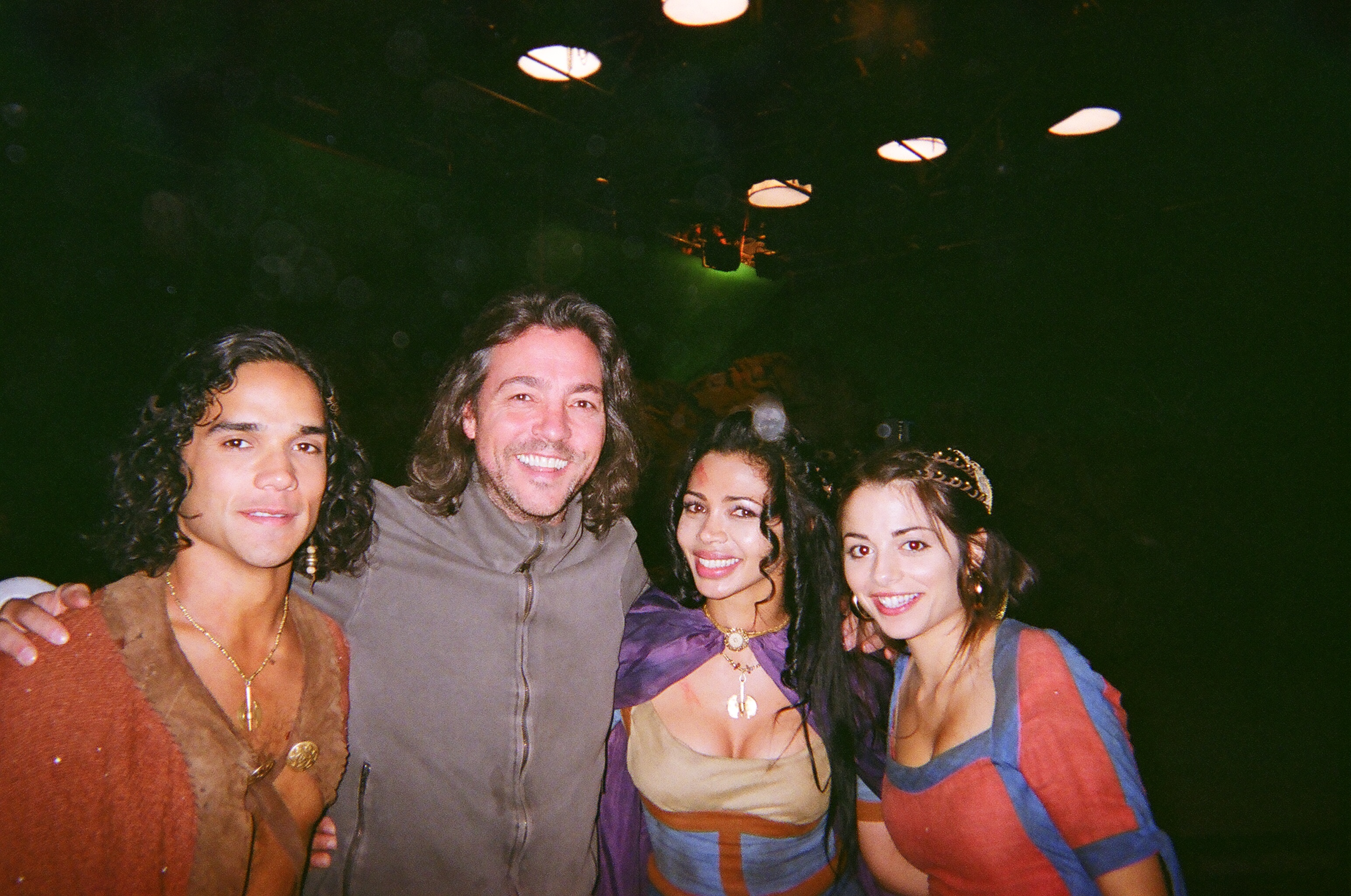 Mitch with Stephanie Leonidas, Reece Ritchie and Natalie Becker on the Atlantis set