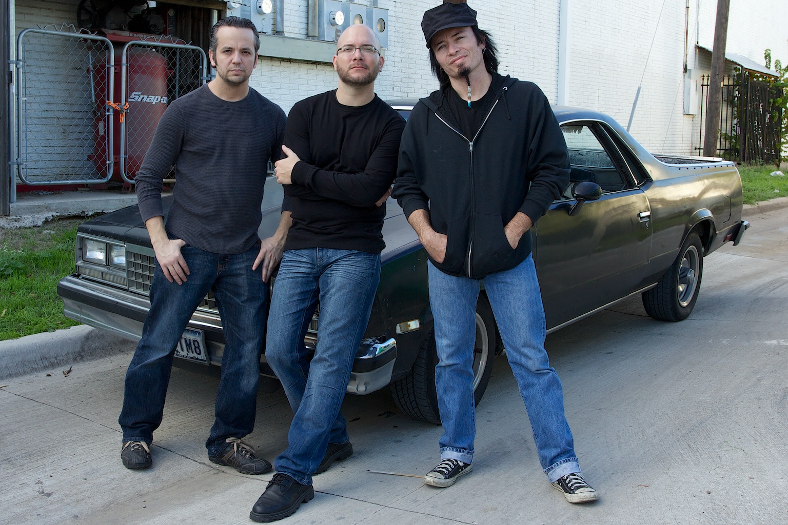 From L-R Todd Jenkins, Chad Aldridge, and Billy Blair on the set of MAINLINER