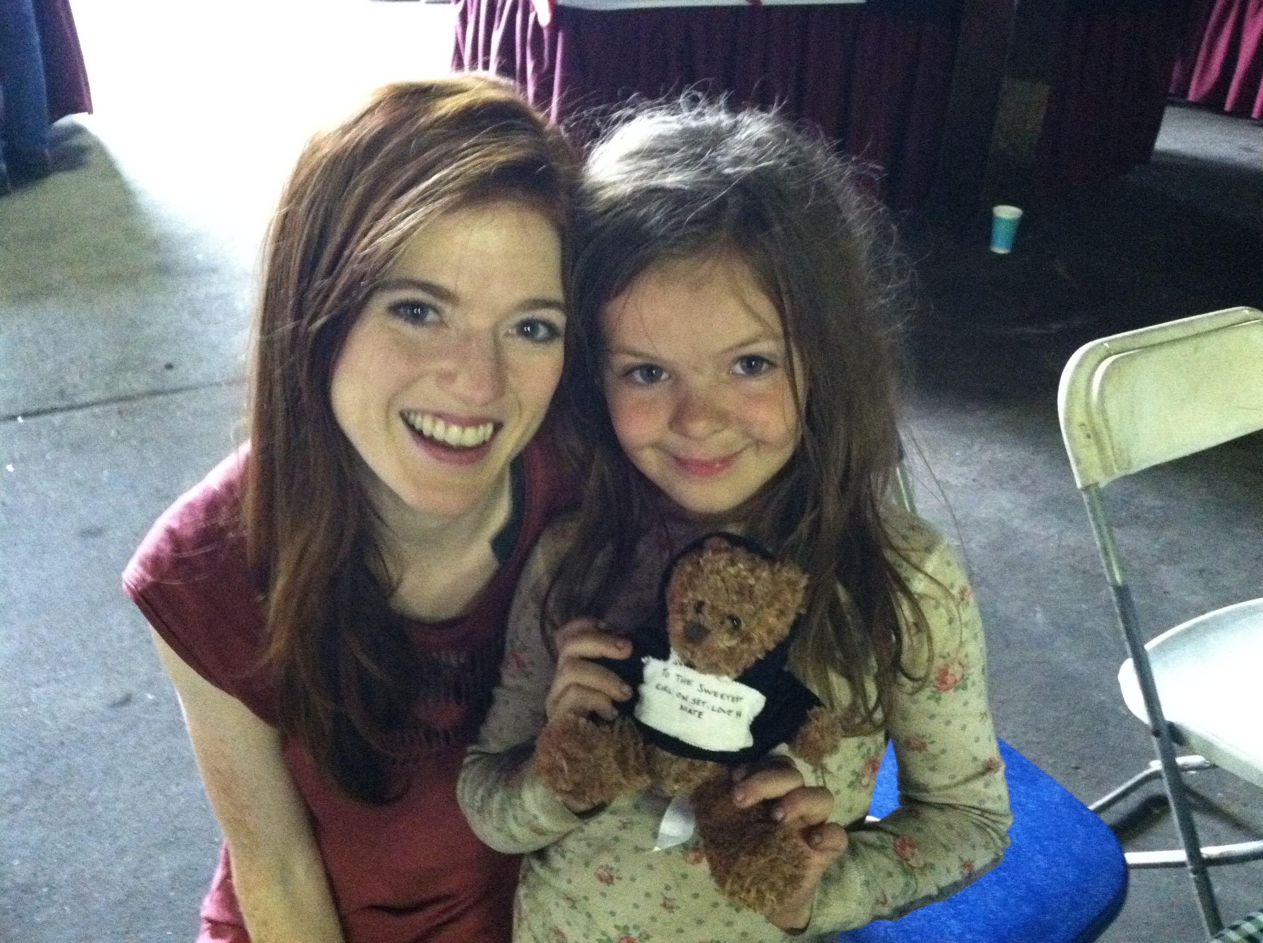 Samara and Rose Leslie during a quick break from filming The Last Witch Hunter.