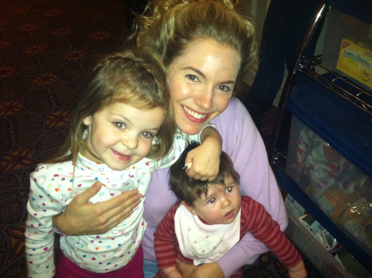 Samara with Sienna Miller and daughter Marlowe during a break from filming Foxcatcher.