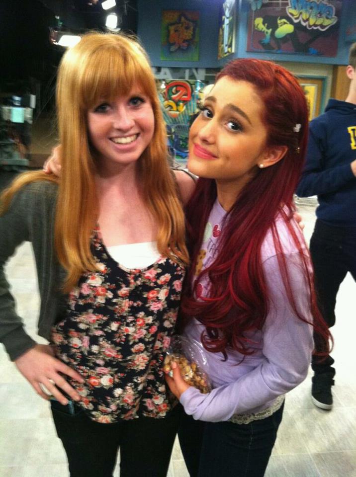 Cierra with actress Ariana Grande on the set of Victorious