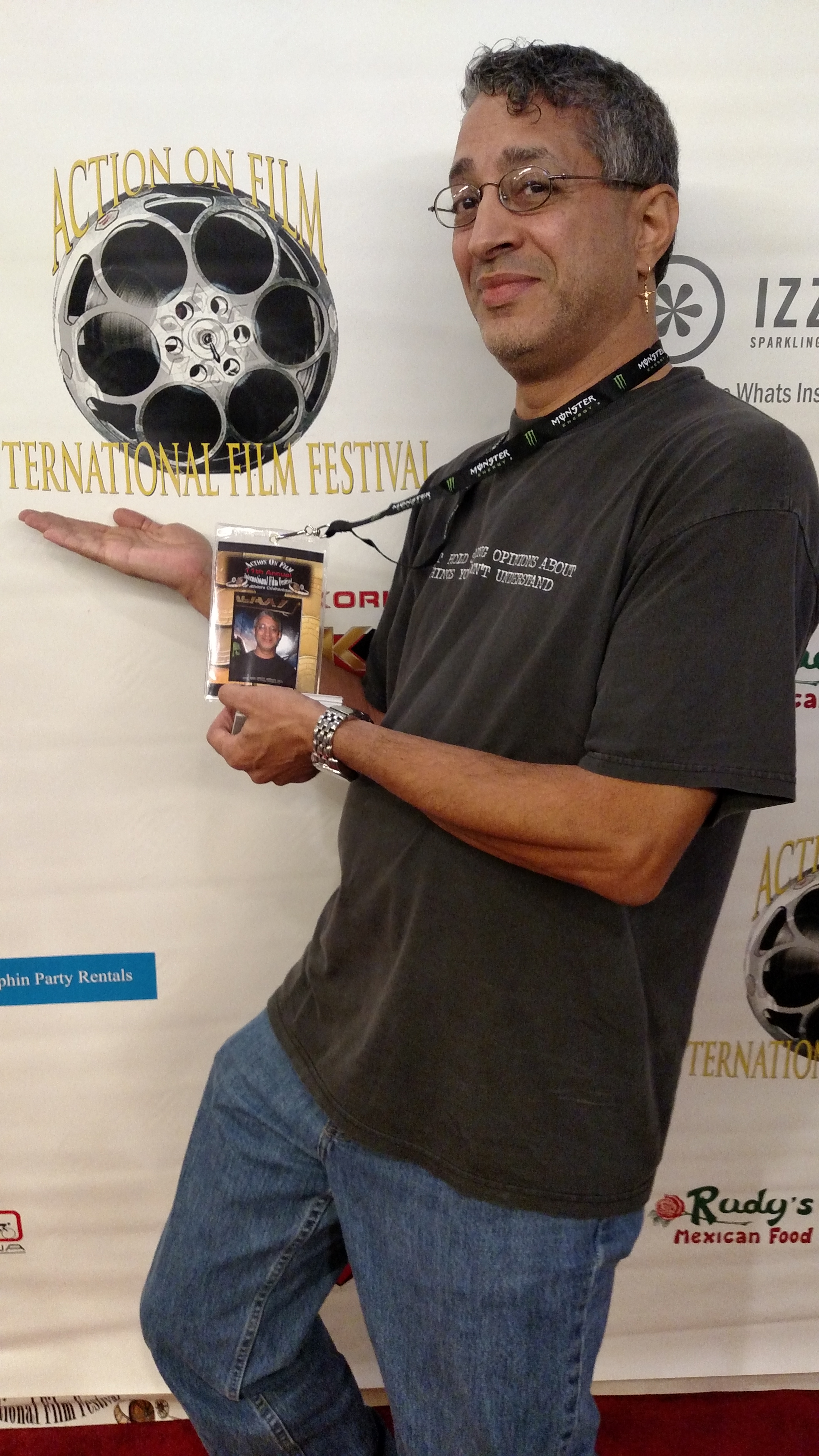 Jax Kearney walking red carpet at 2015 Action on Film Festival, where he won 