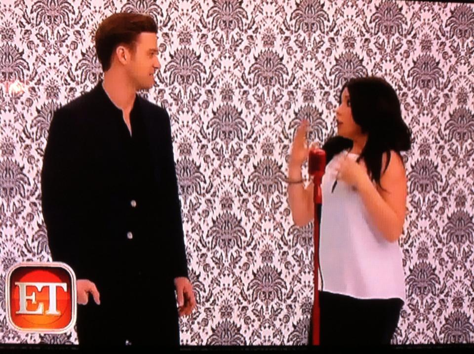 Justin Timberlake and Brittany Rizzo during the commercial shoot for his new album 