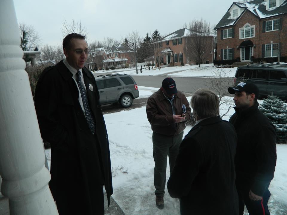 Police scene. Bradley Dutkowski, Robert Boyles, David Martin and Mike Vernaroli in Call me Revenge.