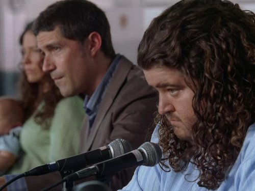 Still of Matthew Fox, Jorge Garcia and Evangeline Lilly in Dinge (2004)