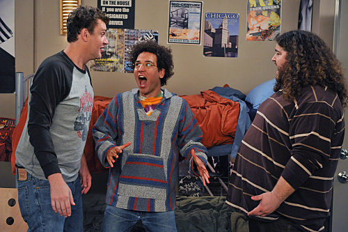 Still of Jorge Garcia, Jason Segel and Josh Radnor in Kaip as susipazinau su jusu mama (2005)