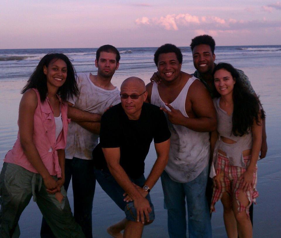The cast Larry Wilmore's Race, Religion & Sex in Florida. From left to right  Christina May, Luis Costa Jr, Larry Wilmore, Amos Nunez, and Elford Casimir and Desiree Markella.