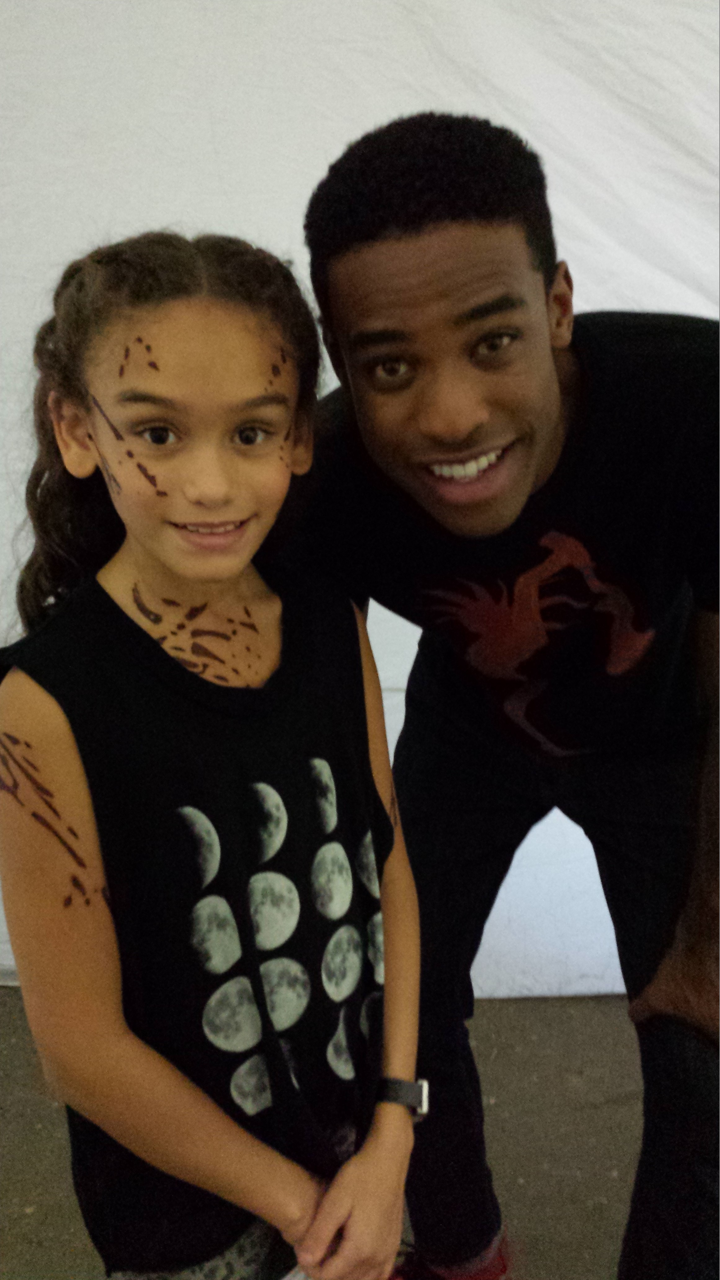 Summer Parker and Titus Makin Jr on set of CW StarCrossed