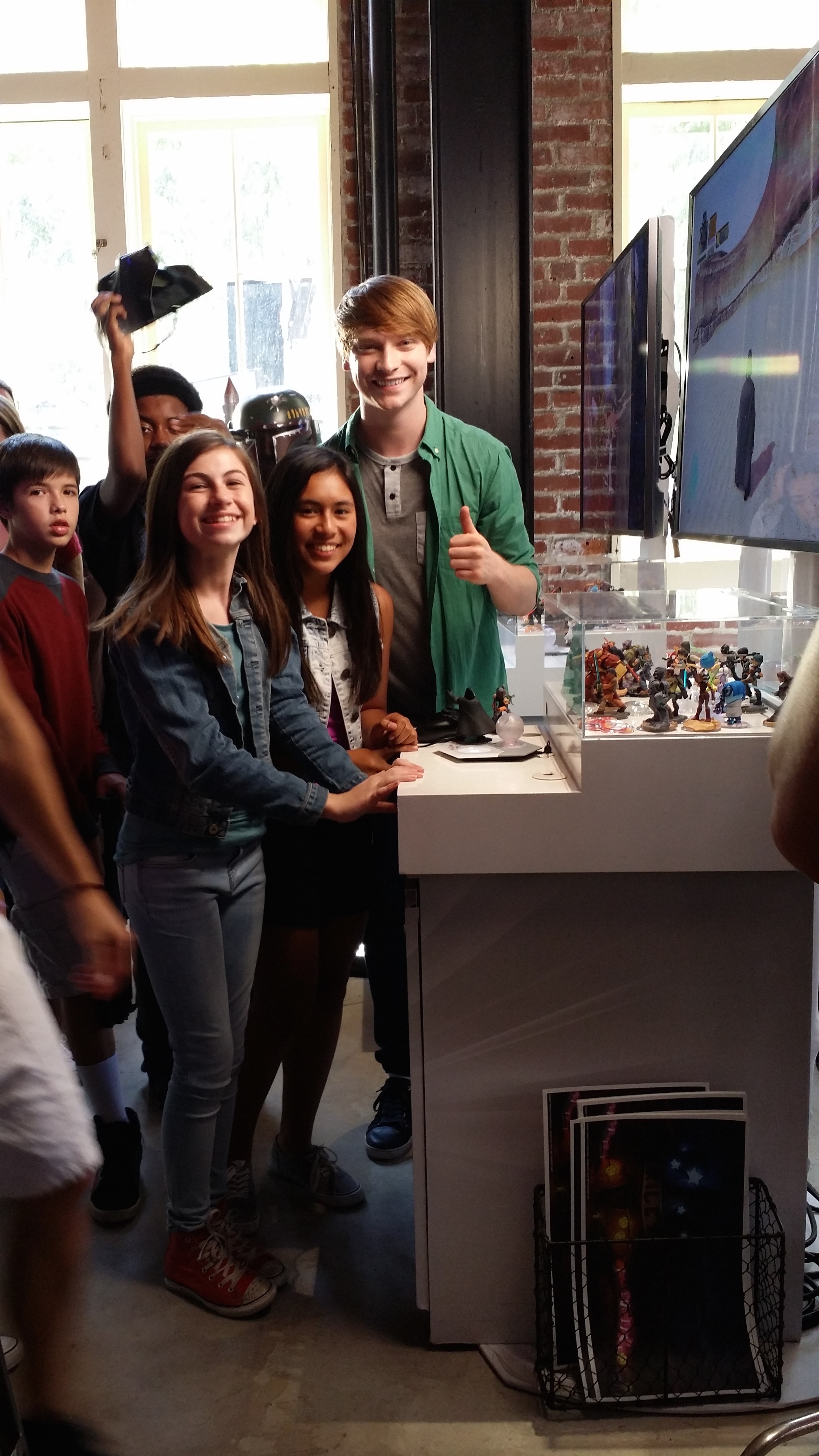 Smiling for the camera on set of Disney Infinity 3.0 Commercial.