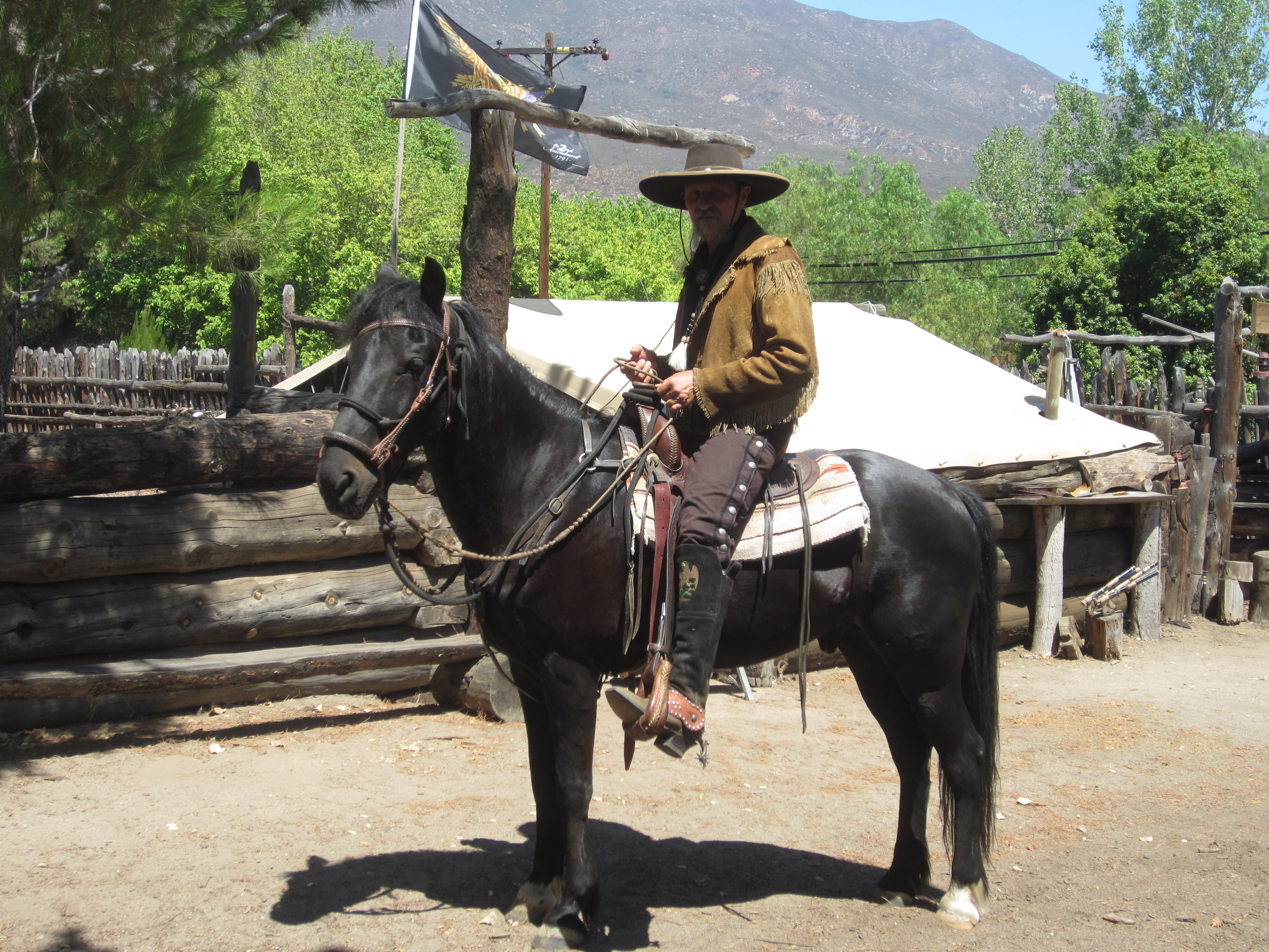 riding my mustang , location my 1800s fort. Alpine, Ca.