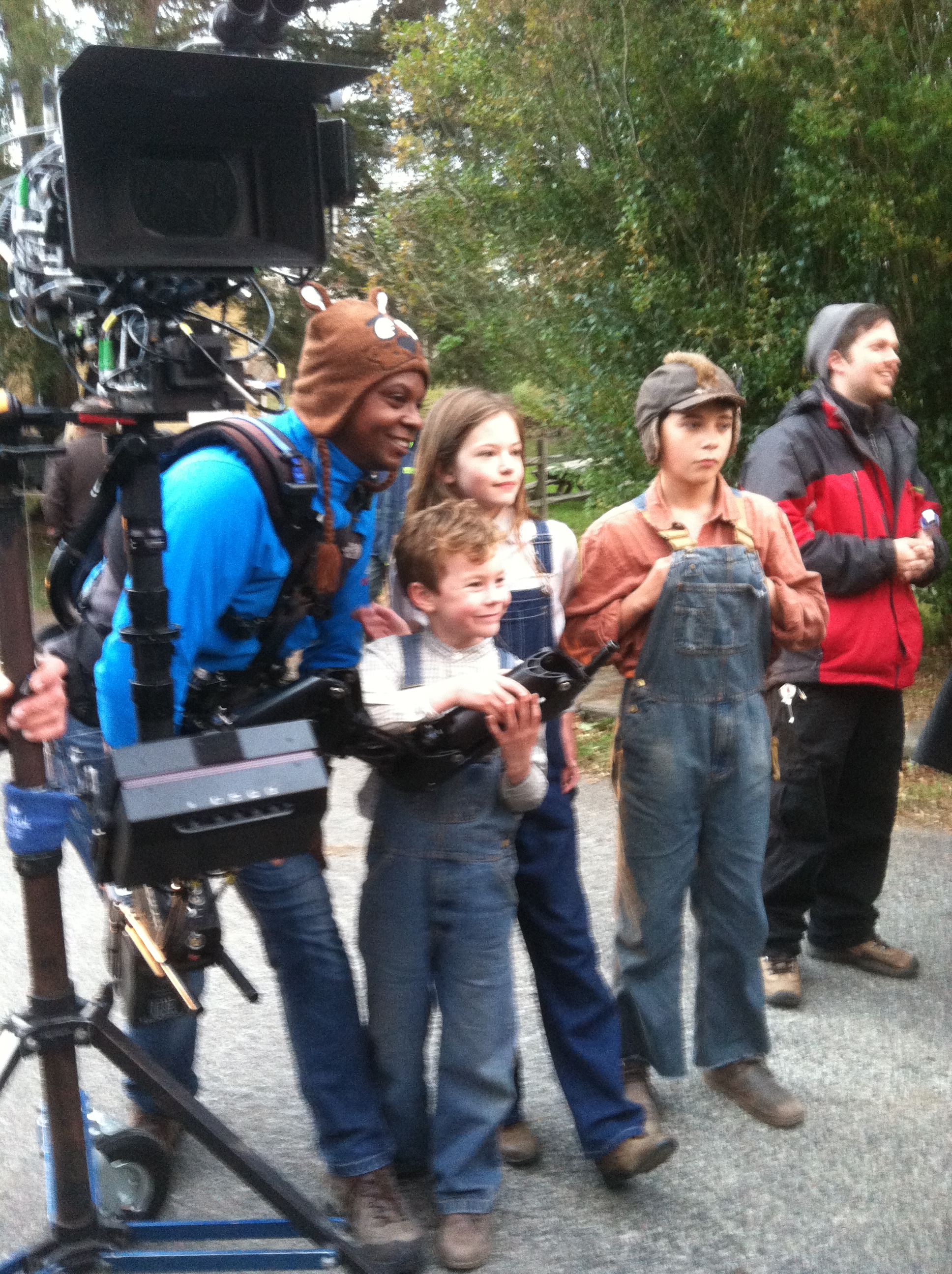 That is a wrap! Wrapping Mackenzie Foy on the set of Wish You Well with JP Vanderloo, Seamus Davey-Fitzpatrick, Author David Baldacci & Prop Master Rick Craft & Alfeo Dixon