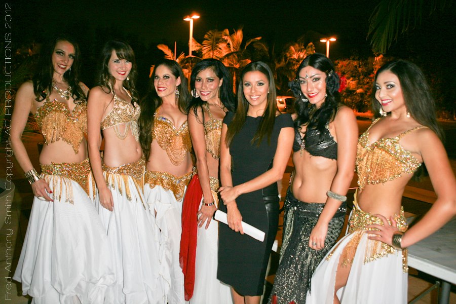 With the Jewels that Raq belly dance company and Eva Longoria at the Verizon Latina Entrepenuer Gala at MOLAA.