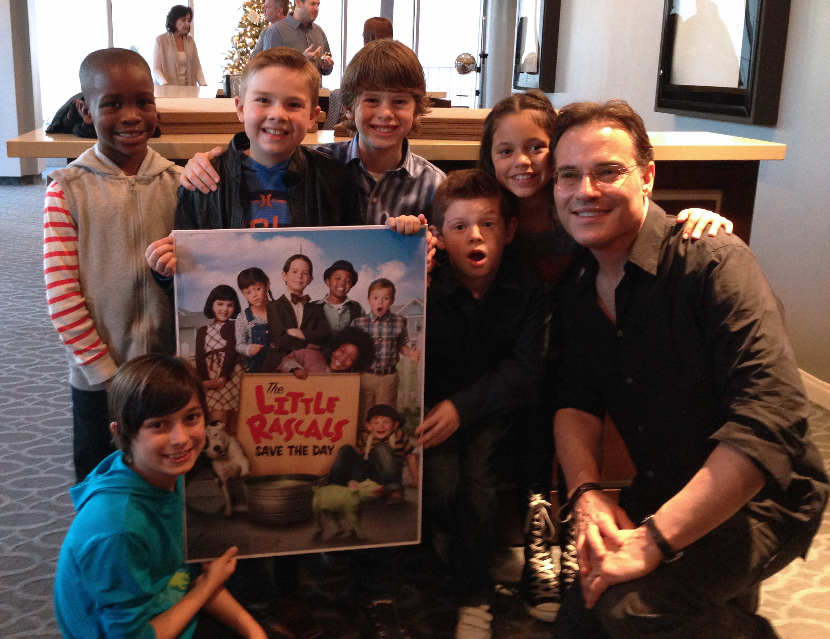 Drew Justice with cast of Little Rascals and Director Alex Zamm