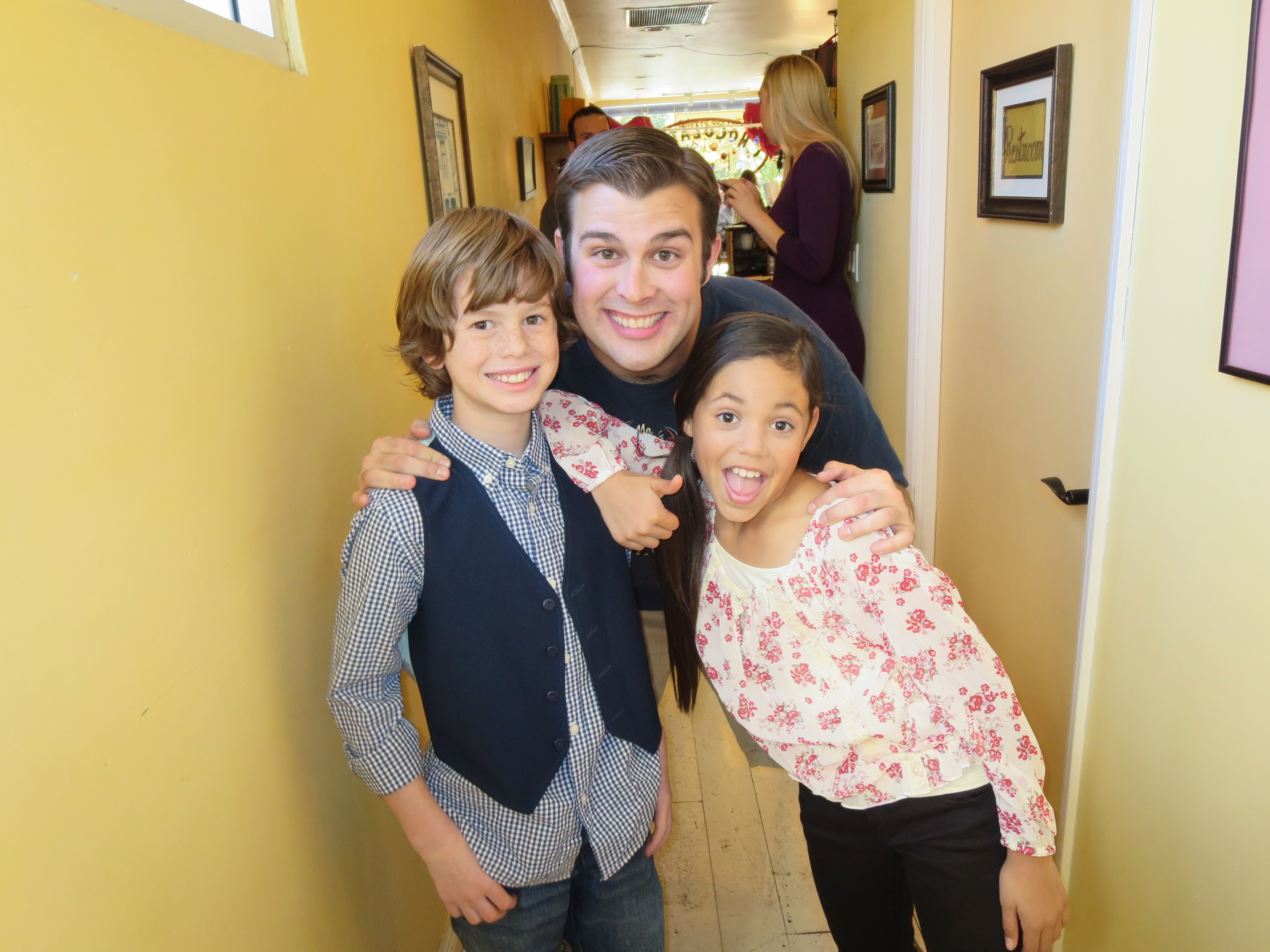 Drew Justice with Jenna Ortega and Jacob Michael Keller on set of Young Love